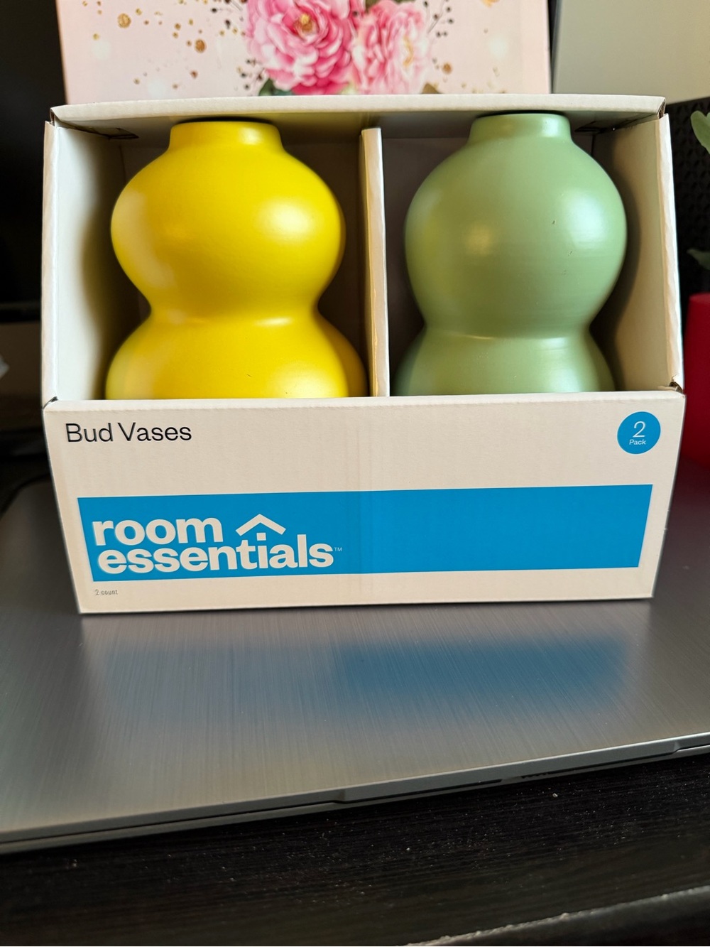 Room Essentials yellow and green gourd bud vase duo